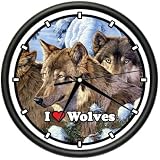 WOLVES ~Wall Clock~ wolf home cabin decor artwork gift