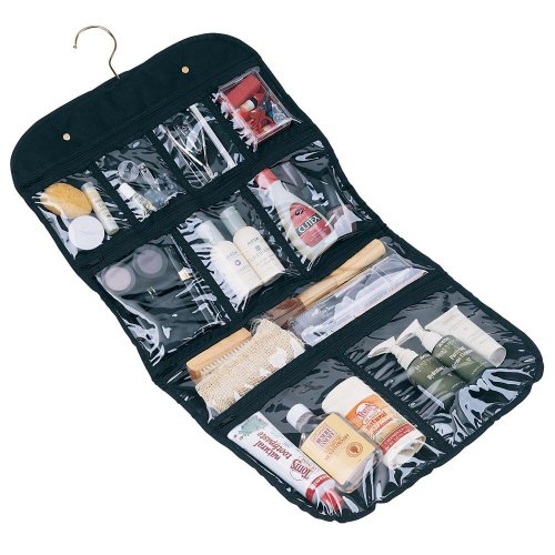 LAGUTE Hanging Cosmetic and Grooming Travel Organizer Bag, Black