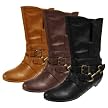 Women's Journee Collection Buckle Accent Mid-calf Boots