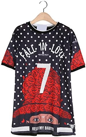 Unque Style Rose Hat Loose Hollow Out Short Sleeve Baseball T-shirt Versatile