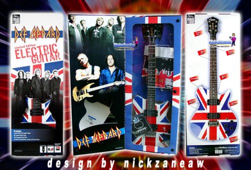 RARE Limited (only 9,000) Def Leppard Electric Guitar W/Band Autograph & COA