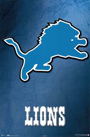 Detroit Lions (Logo) Sports Poster Print - 24x36 Poster Print, 22x34