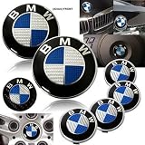 1988-1999 BMW E31 840 850 Carbon Blue Emblems with Wheel Caps Set by BMW