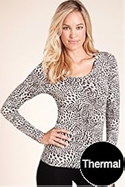 Heatgen Long Sleeve Animal Print Thermal Top