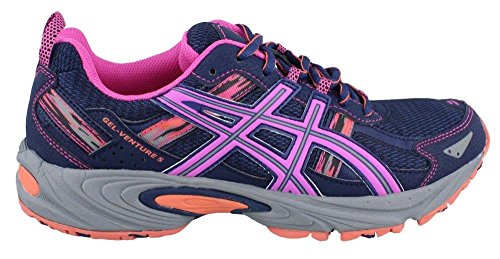 ASICS Women's Gel-Venture 5 Running Shoe, Indigo Blue/Pink Glow/Living Coral, 9.5 M US