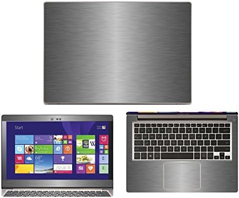 Decalrus - Asus Zenbook UX303LN / UX303LA (13.3" Screen) laptop TITANIUM Texture Brushed Aluminum skin Carbon Fiber skins decal for case cover wrap BAzenbookUX303LNTitanium