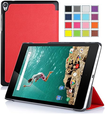 VSTN® Google / HTC Nexus 9 8.9 inch 2014 release version tablet Ultra-Thin Multi-angle Stand Slim Smart Cover Case with Auto sleep / wake Fuction [Lifetime warranty], only fit Google / HTC Nexus 9 (Red)