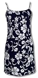 Empire Mini Sundress - Women's Classic Hibiscus Spaghetti Strap Hawaiian Aloha Form Fitting Sun Dress