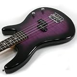 Lindo Purple Tiger Electric Bass Guitar & Free Carry Case and Cable