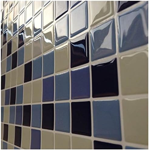 Tilewoo High Quality Peel and Stick Wall Tile in Square Mintgrey, Pack of 10