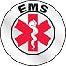 Accuform Signs LHTL616 Emergency Response Reflective Helmet Sticker, Legend "EMS" with Graphic, 2-1/4" Diameter, Red/Black on White