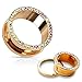 BodyJ4You Rose Goldtone Screw Fit Plugs Aurora Crystal Rim 0 Gauge - 14mm - 2 Pieces