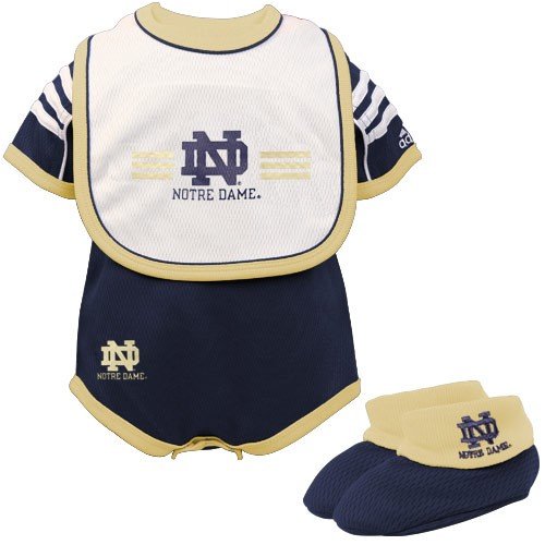 adidas Notre Dame Fighting Irish Navy Blue Infant 3 Piece Creeper Set