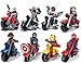 BIGOCT® Marvel DC Super Heroes Action Mini Figure with Vehicle Motorcycle (Lot of 16)