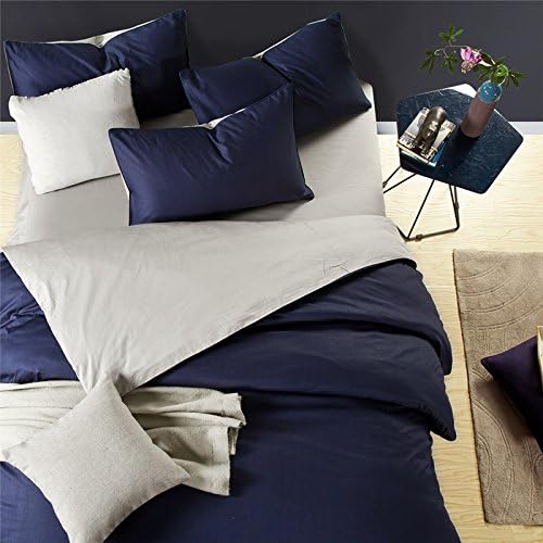Jh Bedding sets Purified color 4 piece of Purified cotton personality is simple, and the four-piece suit 2.0/2.2 m Bedding sets 220240cm, policy first toner - Linen) C733