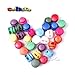 25pcs Mixed Color Roundness Cord Lock Toggle Stopper Plastic Toggles End Spring DIY Fastener Slider Supplies FLS012(Mix-s)