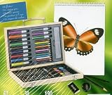 Eigenschaften Playtastic  / Kreativ-Mal-Set 67-teilig - Echtholz-Koffer mit Tragegriff, mit Malblock 190g/30Blatt
