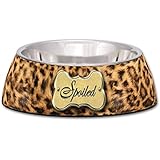 Loving Pets Spoiled Leopard Milano Bowl for Dogs and Cats, Small