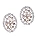 Lattice Oval Rose Gold Sterling Silver C.Z. Earrings