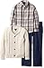 Nautica Boys' Three Piece Set with Woven Shirt, Shawl Cardigan and Denim Jean