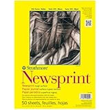 Strathmore 300 Newsprint, 18 x 24 Inches, Rough, 100 per Pad (ST307-918)