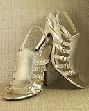 Spiegel Spiegel Metallic Leather HIgh Heeled Gladiator Sandals