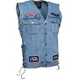 Diamond Plate Denim Motorcycle Vest w/ patches