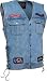 Diamond Plate Denim Motorcycle Vest w/ patches