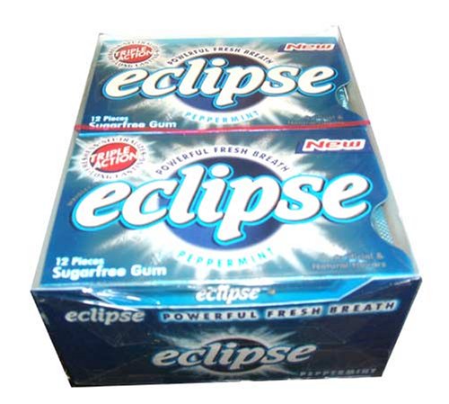 New Triple Action Eclipse Peppermint, 12-12 Piece Packs -(144 Pieces Per Box!)