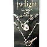 Twilight Edward Cullen Crest Heart and Key Necklace and Bracelet