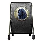 Afghan Hound Black Pen Holder Desk Clock