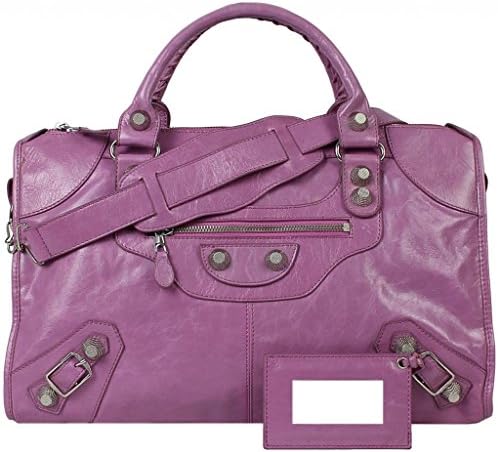 Lush Leather Large Oversized Silver Hardware Magenta Pink Biker