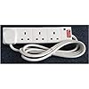 4-way extension lead, surge protection, 2.0m