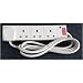 4-way extension lead, surge protection, 2.0m