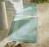2 Pc Green & Blue Pastel Bathroom Mat Set by Winston Brands