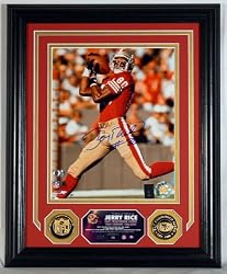 Jerry Rice Autographed "49ers" Photomint with Gold Coins - Plaque - San Francisco 49ers NFL Football