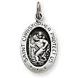 Sterling Silver Antiqued Saint Christopher Medal