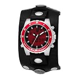 Red Monkey Designs Men's RM230-BUFF Buffalo Ana-Digi Brown Leather Red Dial Watch
