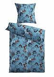 Kinzler B-02589/317 Bettw&auml;sche Dora / Mikrofaser - Fleece / 80 x 80 + 135 x 200 cm / blau