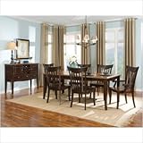 Normandy 7 Piece Leg Table Set in Cherry and Black