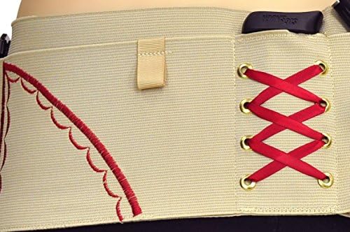 Big SheBang Gun Holster for Ladies Large Weapon Concealment - NEW!! Tan with Choice of Accent Colors (Tan w Pomegranate, M (35" -39"))