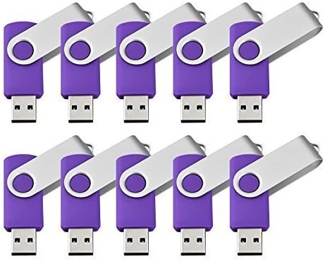 USB Home 8 GB High Speed USB 3.0 Easy Opening Swivel USB Drive(10 Pack), Purple