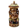 Small Hand Painted Wooden Ganesh Statue