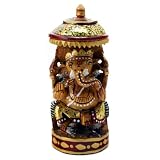Small Hand Painted Wooden Ganesh Statue