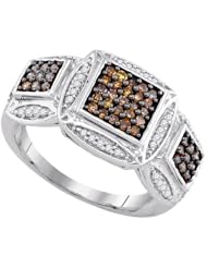 0.50CTW-DIA COGNAC RING