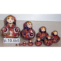 Russian Traditional Nesting Doll 10 pc / 4.5 in # p.10.tb5