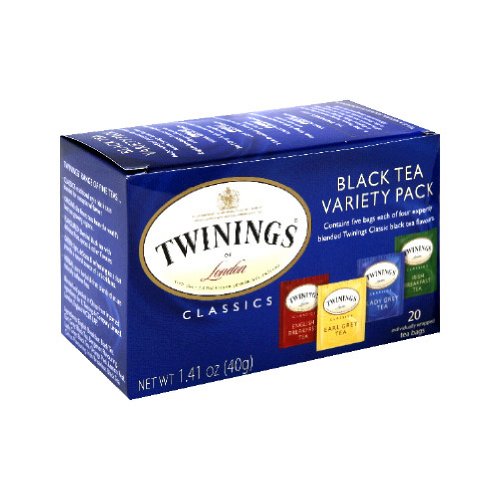 Twinings Variety Pack of Four Flavors, Tea Bags, 20-Count Boxes (Pack of 6)