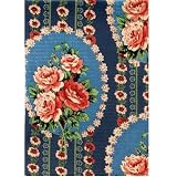 April Cornell Navy Victorian Portrait Waffleweave Teatowel
