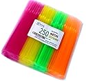 250 Neon Straws Bendy Flex great for party and events 4 colours pink yellow green and orange