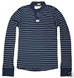 Abercrombie & Fitch Mens Long Sleeve Navy Striped Henley T-Shirt